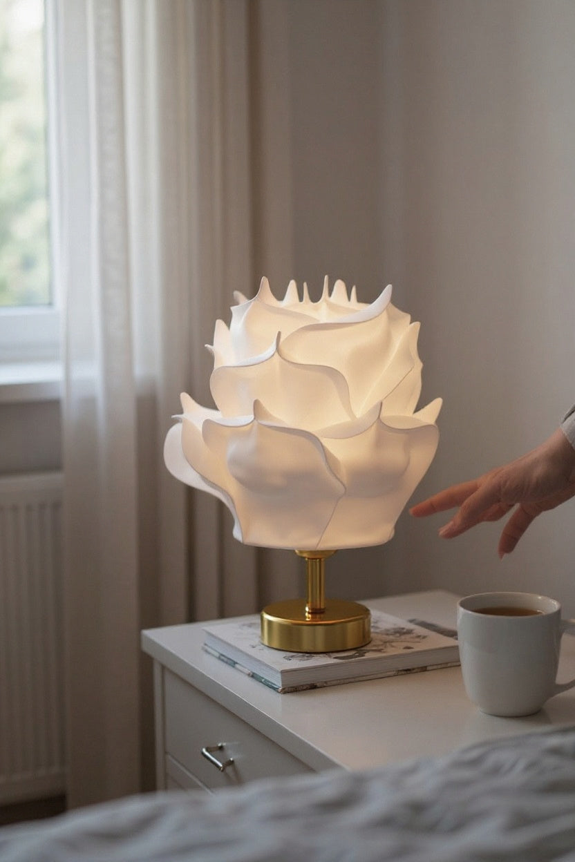 Beyaz EVA  Tasarım Kablosuz Masa Lambası  Parlak Gold, Dekoratif LED Abajur