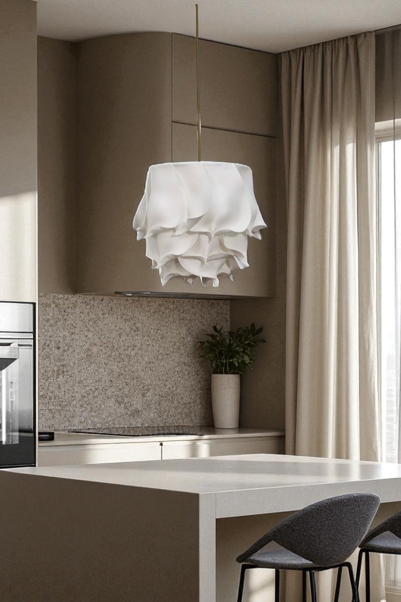 Modern Eva Beyaz ROME Tasarım Sarkıt Avize