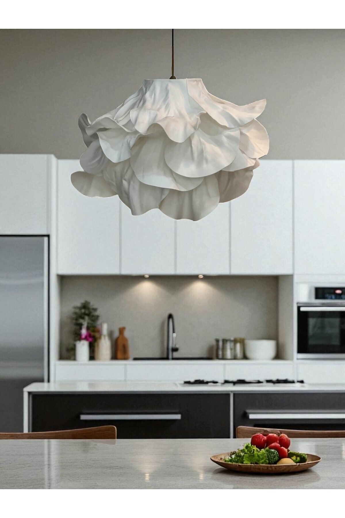 Modern Eva Beyaz Tasarım Sarkıt Avize