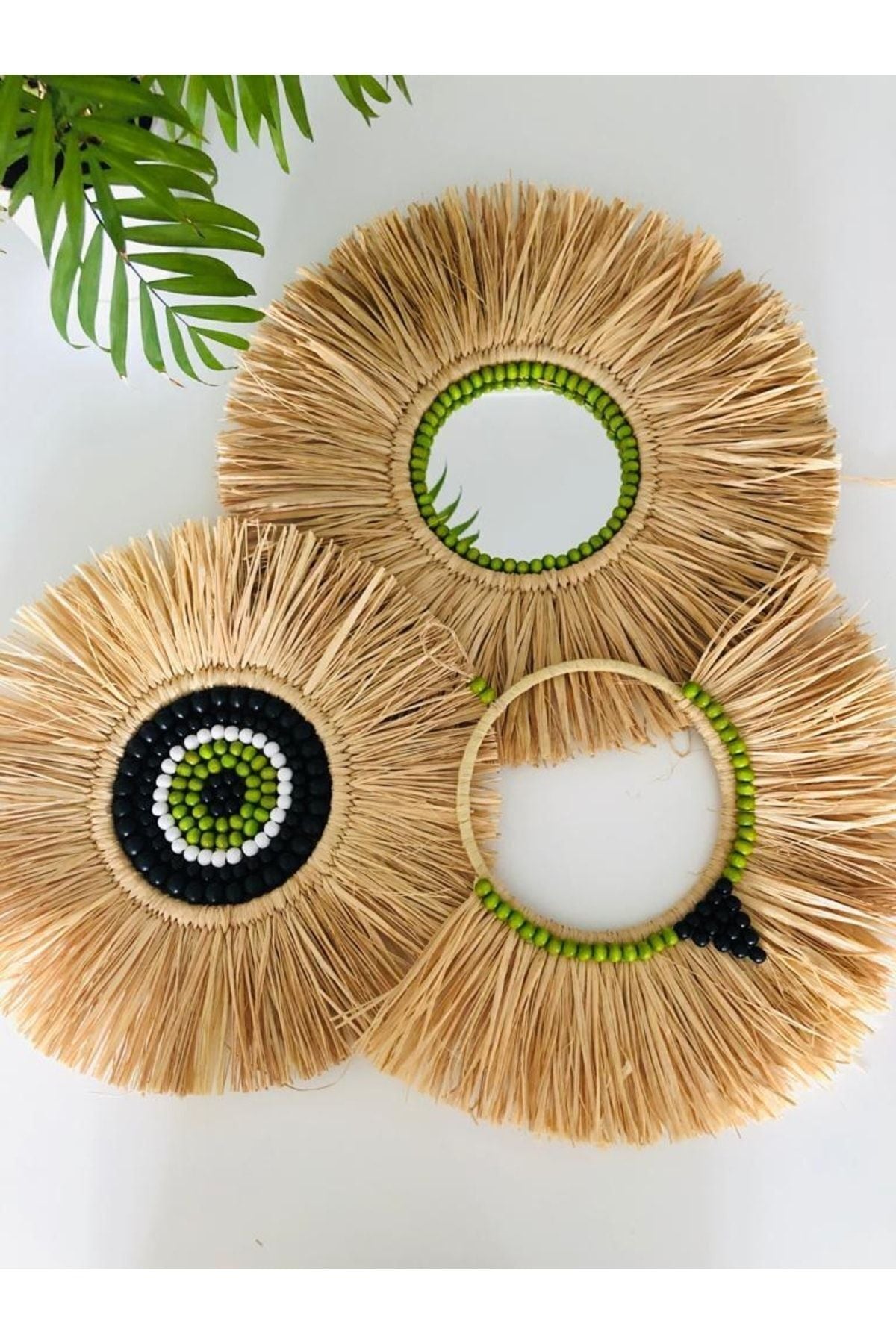 DoÛal Muz Lifi Ayna Ve Ahßap Boncuklu Duvar-ofis-balkon-bebek OdasÝ Dekorasyonu