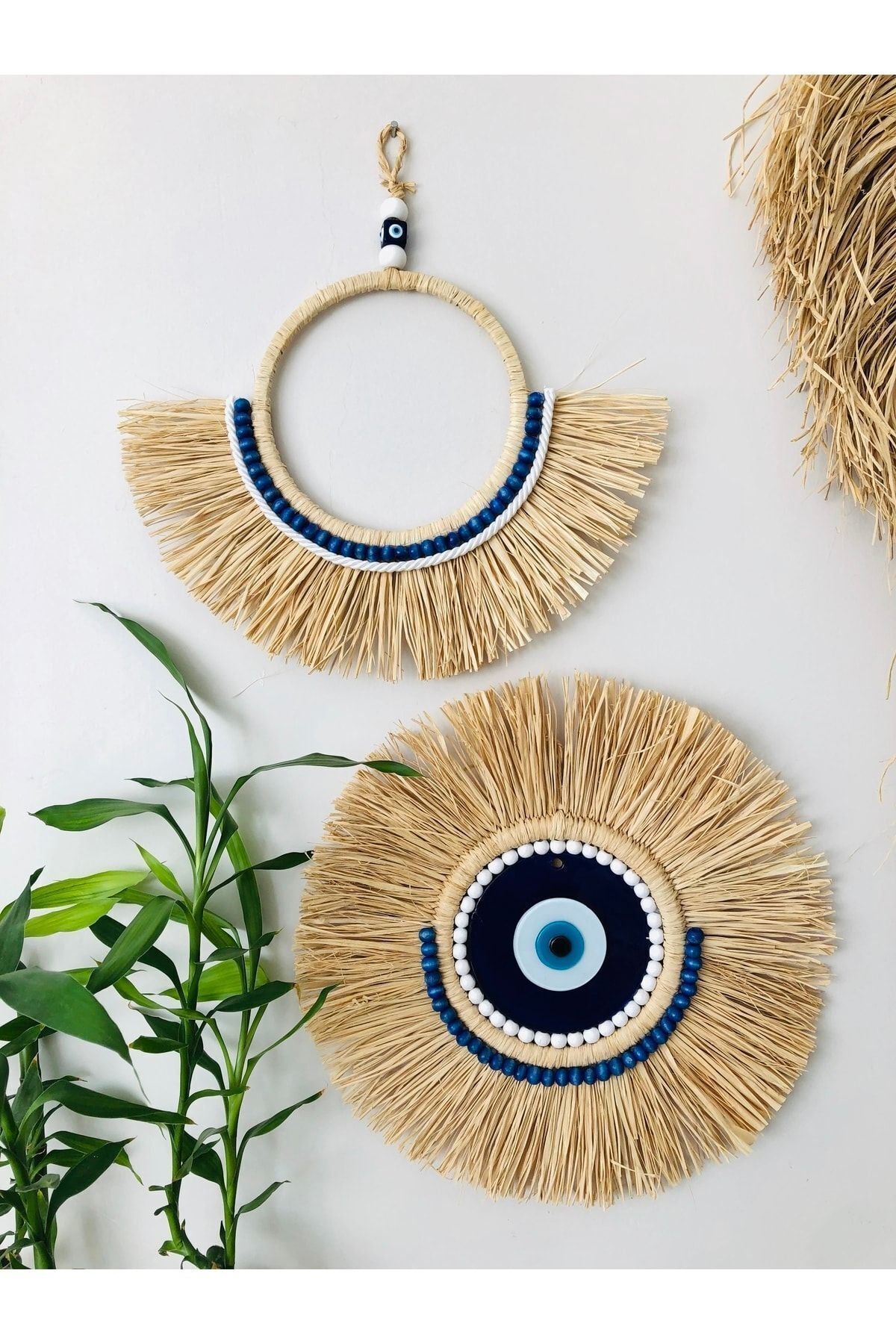 Rafya Duvar SŸsŸ El YapÝmÝ Dekoratif Ayna Balkon Dekorasyonu Balkon Dekorasyonu