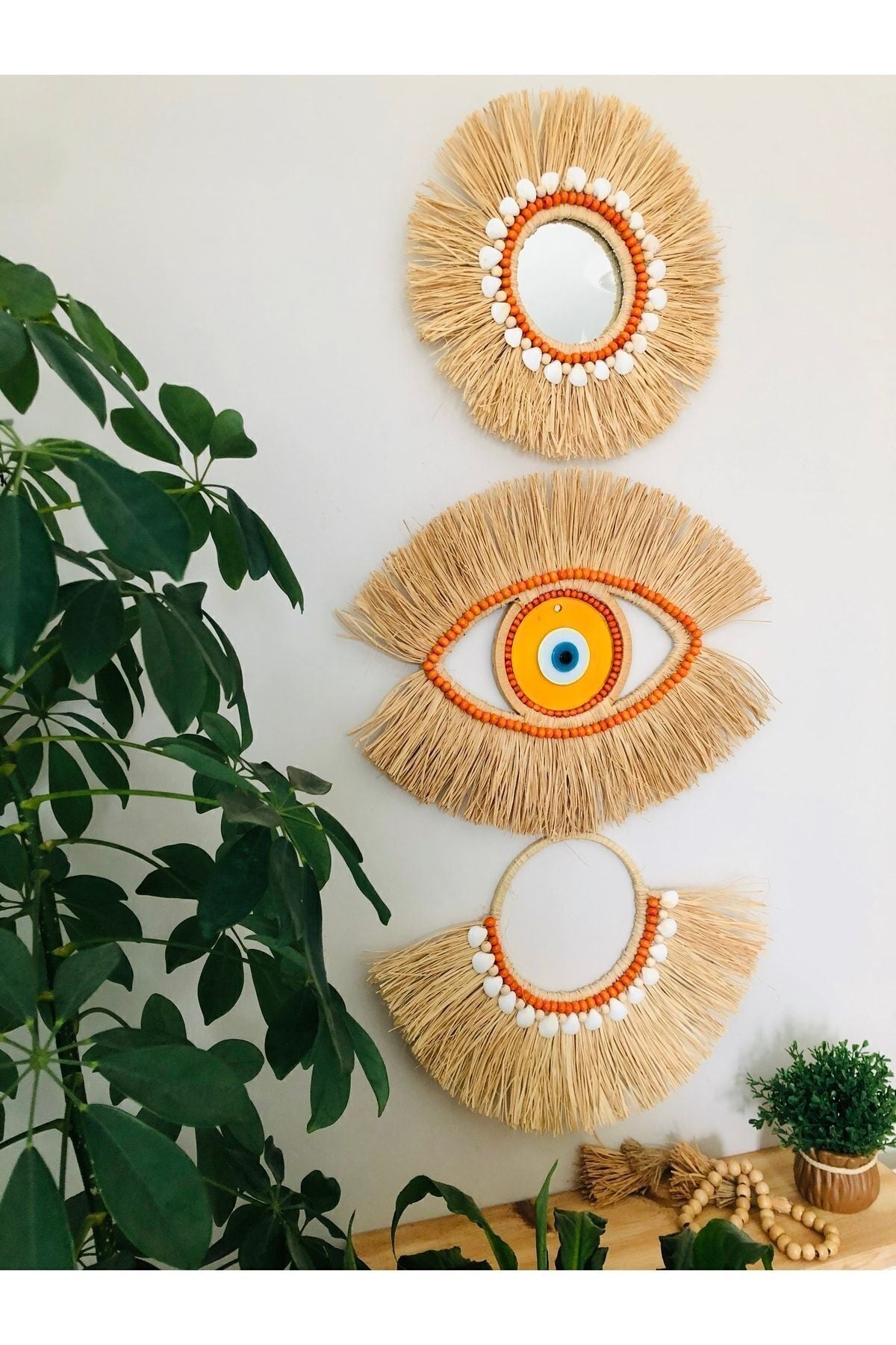 Rafya Ayna Nazar Gšz Yelpaze Duvar Panosu †�lŸ Duvar Seti