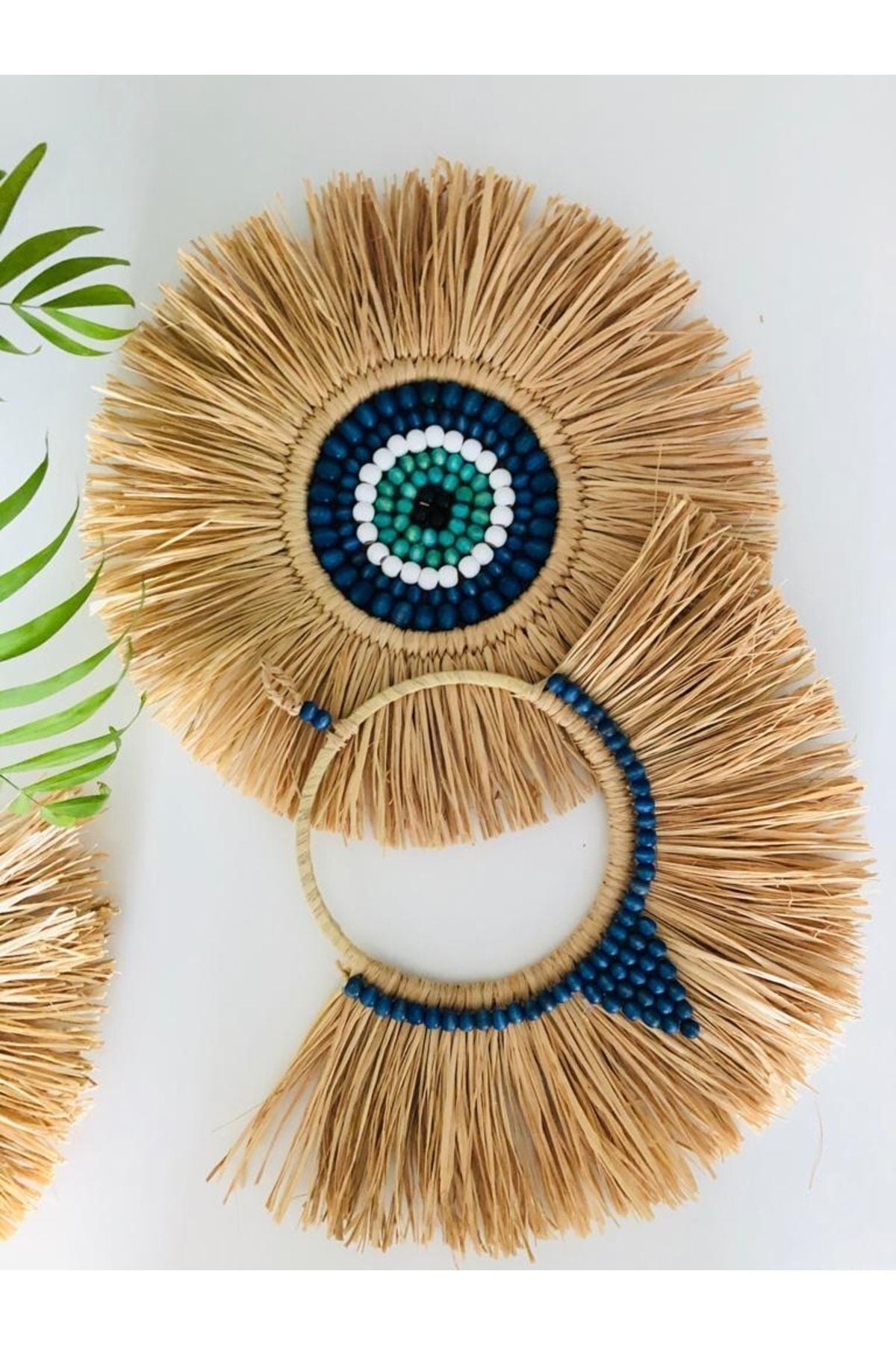 DoÛal Rafya Ahßap Boncuklu Duvar Dekoru