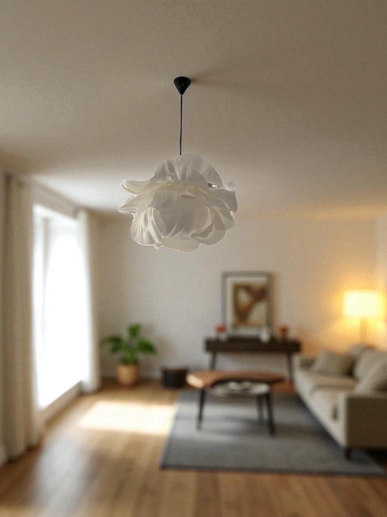 Modern Eva Beyaz Tasarım Sarkıt Avize