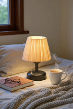 Tasarım Kablosuz Hasır- Rafya Masa Lambası Siyah, Dekoratif LED Abajur