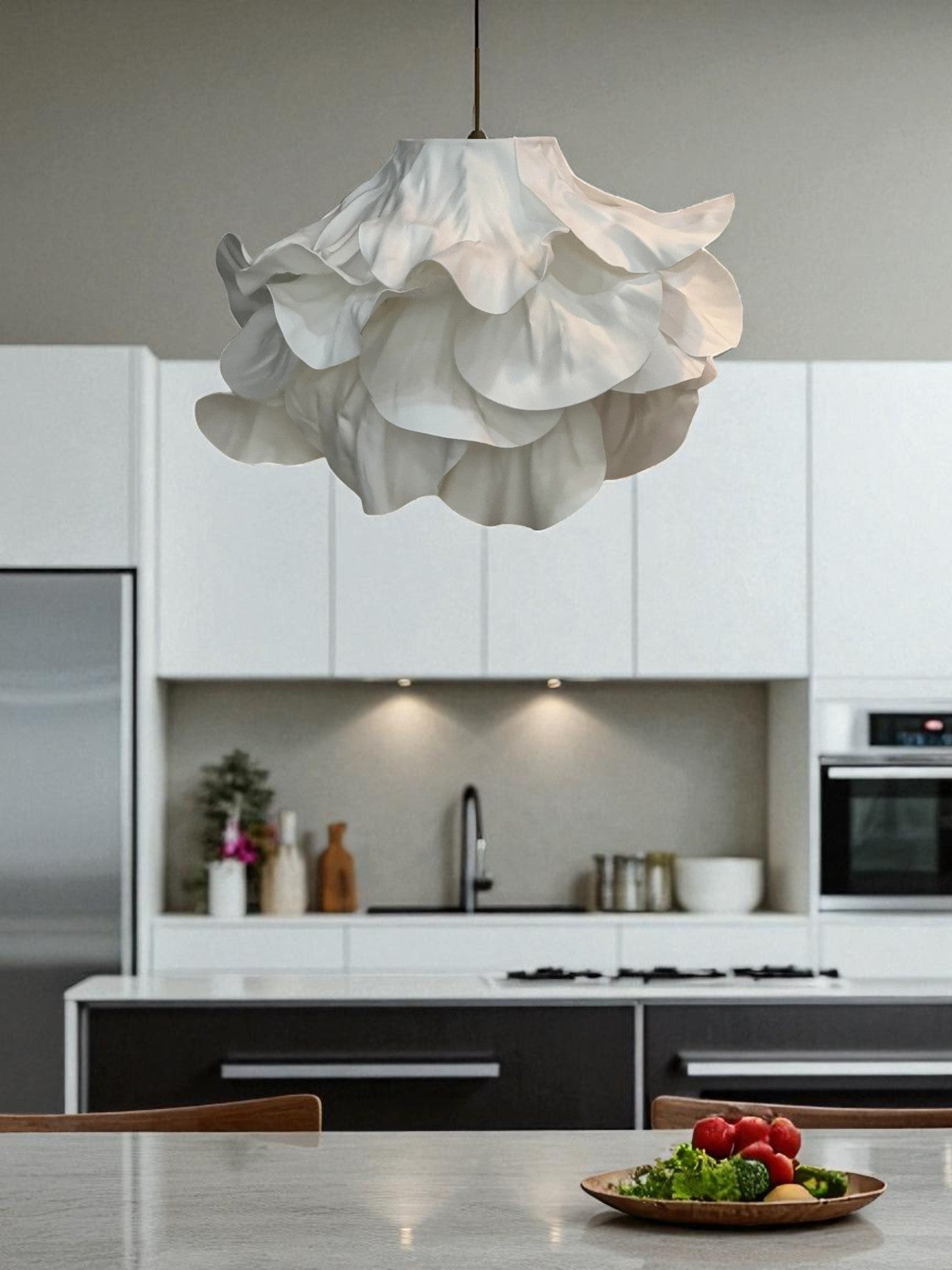 Modern Eva Beyaz Tasarım Sarkıt Avize