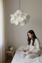 Modern Eva Beyaz Tasarım Sarkıt Avize