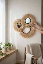 Rafya 3'lü  Ayna Siyah Boncuk Set