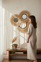 Rafya 3'lü  Ayna Siyah Boncuk Set