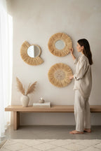 Rafya Duvar Dekoru 3'lü Yelpaze Set 40 cm